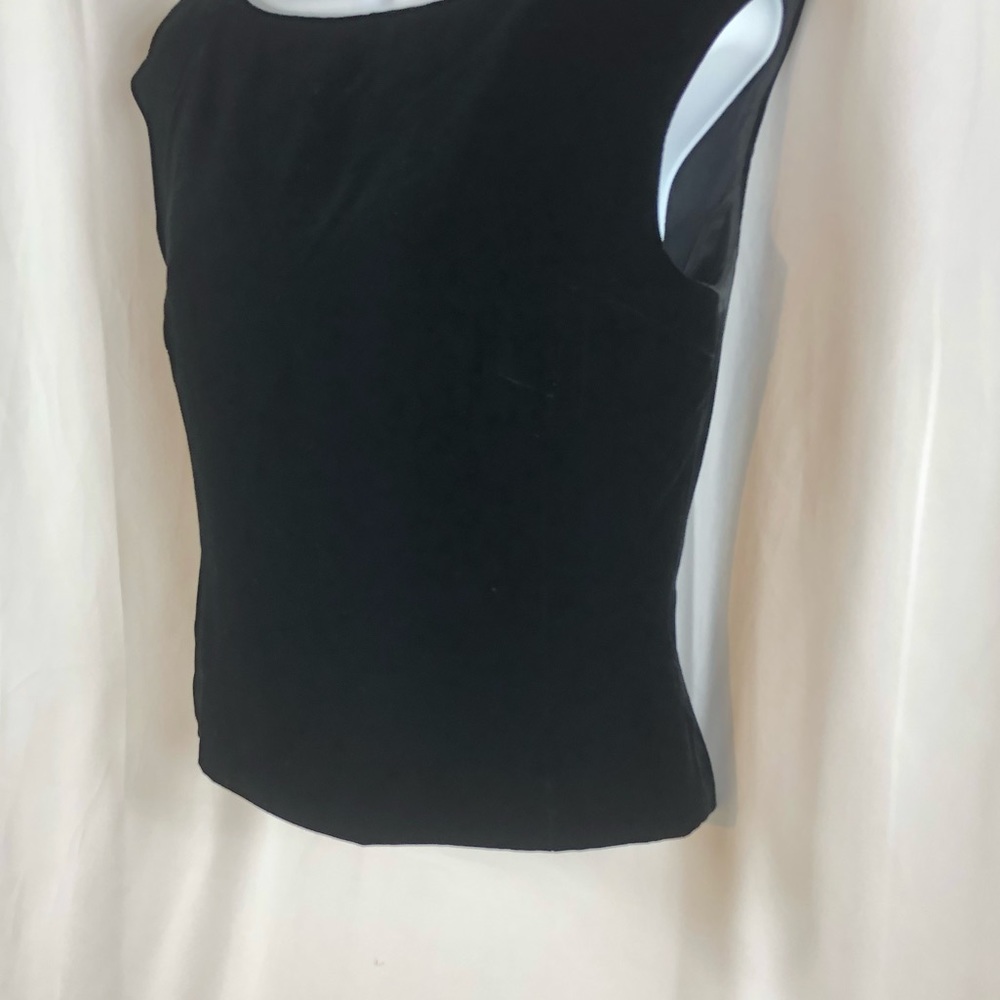 Ann Taylor black velvet rayon/silk tank top 4 - Picture 12 of 14
